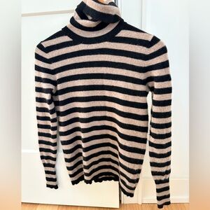 White + Warren Essential cashmere striped sweater turtleneck striped XS